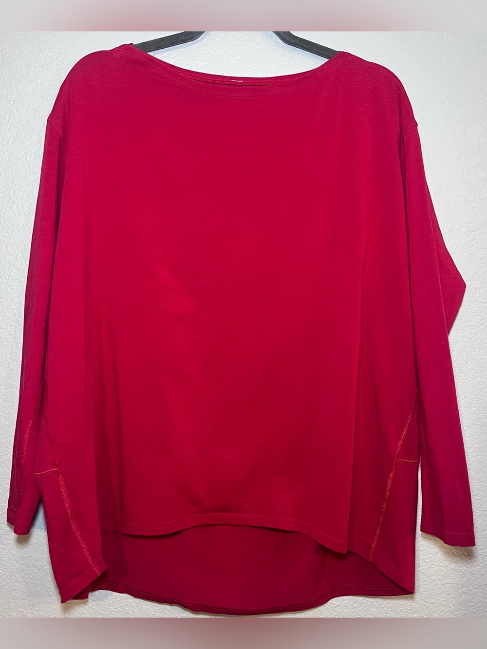 Lululemon Women's Back In Action Organic Cotton-Blend Long-Sleeve Shirt Red 12